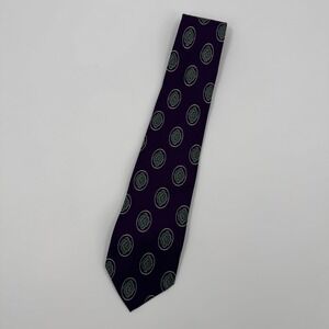 Polo Ralph Lauren Purple Medallion Silk Tie Geometric Print Hand Made USA